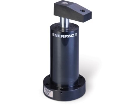 MPFR100V, Усилие 8,9 кН, Цанговый Поворотный цилиндр, Нижний Фланец, Правый поворот (метрический)